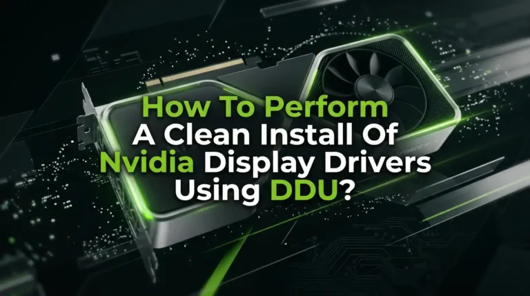 How To Perform A Clean Install Of Nvidia Display Drivers Using DDU?